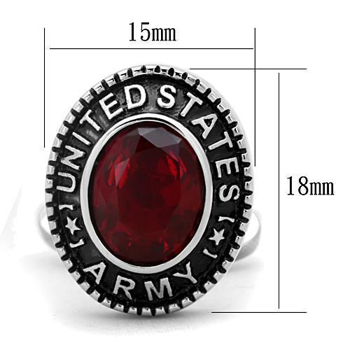 High polished (no plating) Stainless Steel Cufflink with Synthetic Synthetic Glass in Siam