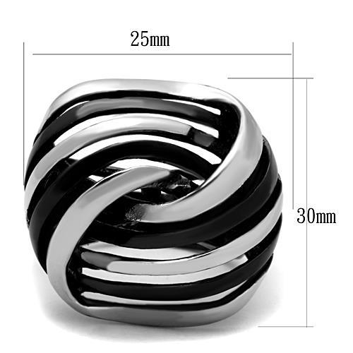 Two-Tone IP Black Stainless Steel Ring with No Stone