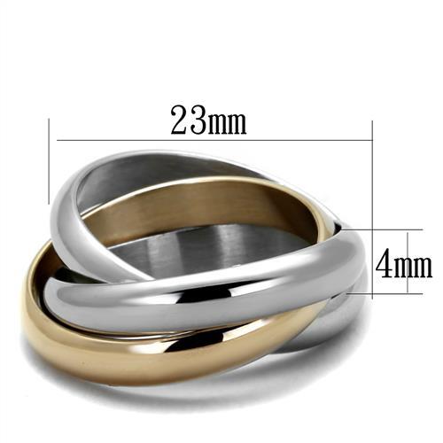 Two-Tone IP Rose Gold Stainless Steel Ring with No Stone