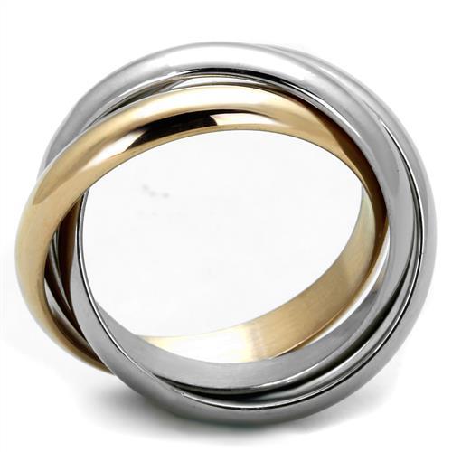Two-Tone IP Rose Gold Stainless Steel Ring with No Stone