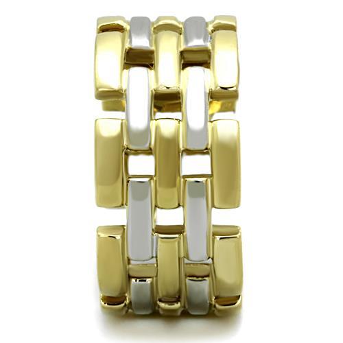 Two-Tone IP Gold (Ion Plating) Stainless Steel Ring with No Stone