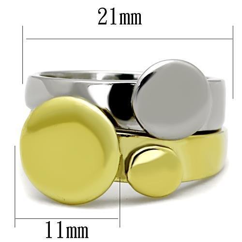 Two-Tone IP Gold (Ion Plating) Stainless Steel Ring with No Stone