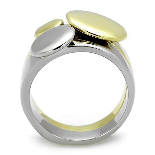 Two-Tone IP Gold (Ion Plating) Stainless Steel Ring with No Stone