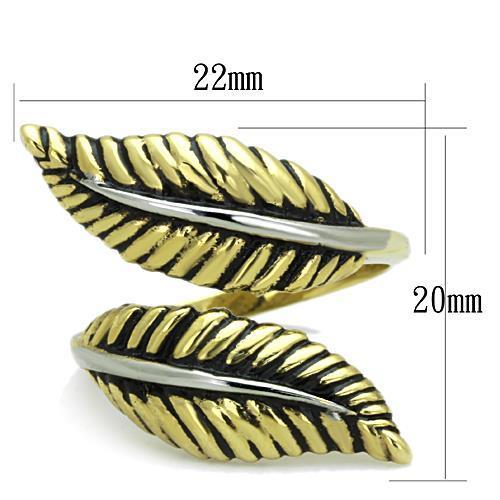 Two-Tone IP Gold (Ion Plating) Stainless Steel Ring with Epoxy in Jet