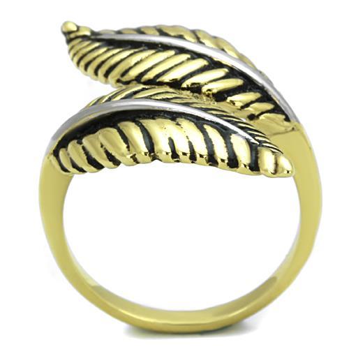 Two-Tone IP Gold (Ion Plating) Stainless Steel Ring with Epoxy in Jet