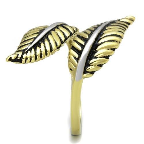 Two-Tone IP Gold (Ion Plating) Stainless Steel Ring with Epoxy in Jet