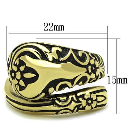 IP Gold(Ion Plating) Stainless Steel Ring with Epoxy in Jet