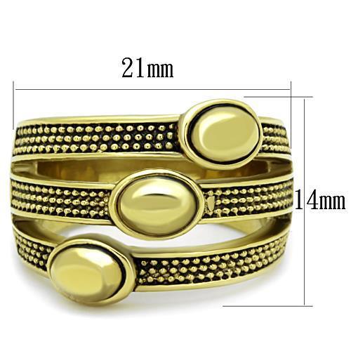 IP Gold(Ion Plating) Stainless Steel Ring with Epoxy in Jet