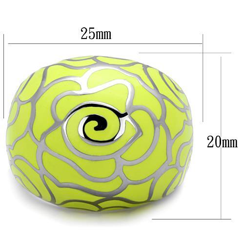 High polished (no plating) Stainless Steel Ring with Epoxy in Citrine Yellow