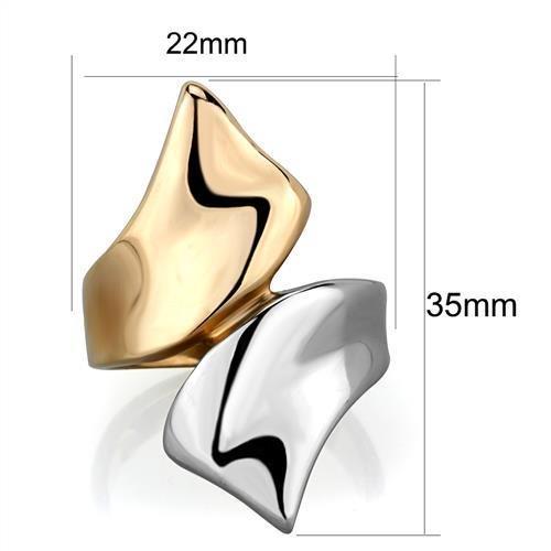 Two-Tone IP Rose Gold Stainless Steel Ring with No Stone