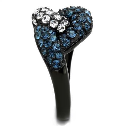 IP Black(Ion Plating) Stainless Steel Ring with Top Grade Crystal in Montana