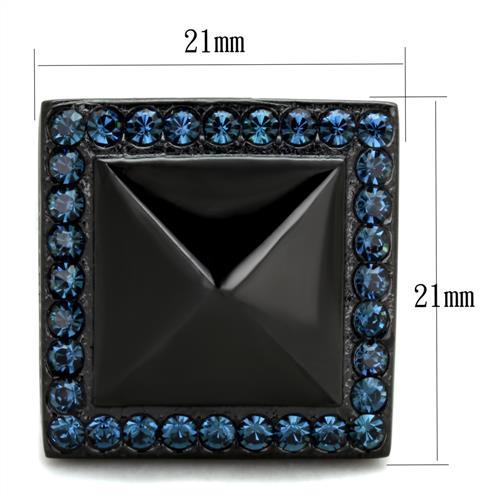 IP Black(Ion Plating) Stainless Steel Ring with Top Grade Crystal in Montana