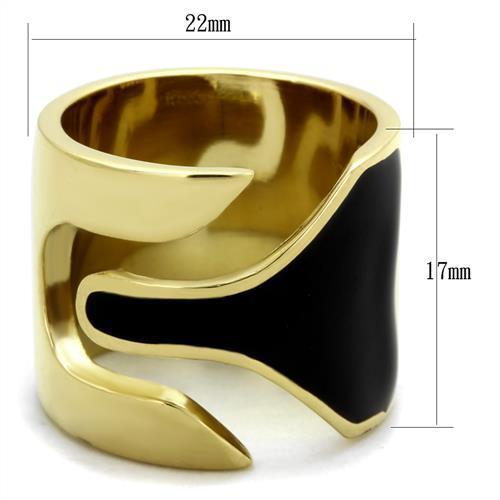 IP Gold(Ion Plating) Stainless Steel Ring with Epoxy in Jet