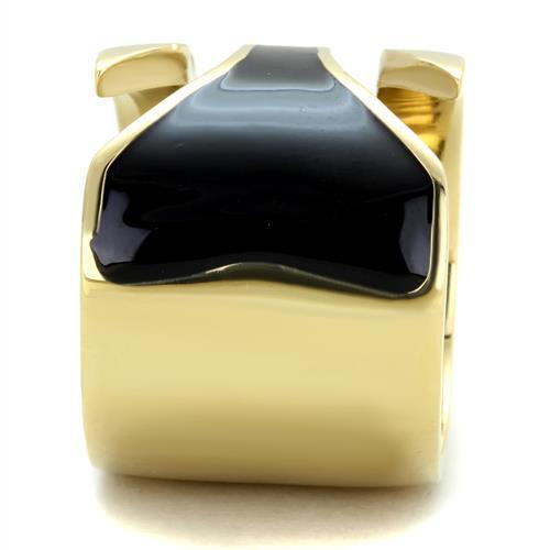 IP Gold(Ion Plating) Stainless Steel Ring with Epoxy in Jet
