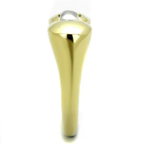 Two-Tone IP Gold (Ion Plating) Stainless Steel Ring with No Stone