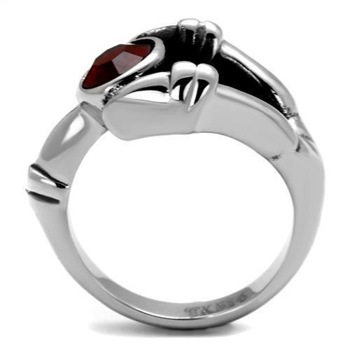 High polished (no plating) Stainless Steel Ring with Top Grade Crystal in Siam