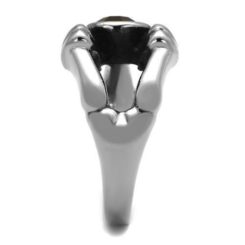 High polished (no plating) Stainless Steel Ring with Top Grade Crystal in Siam