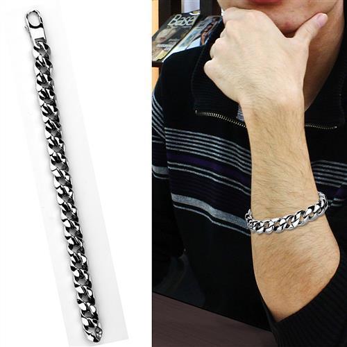 High polished (no plating) Stainless Steel Bracelet with No Stone