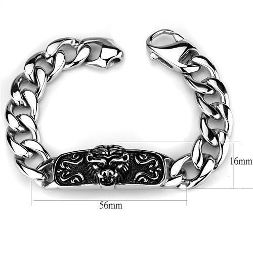 High polished (no plating) Stainless Steel Bracelet with No Stone