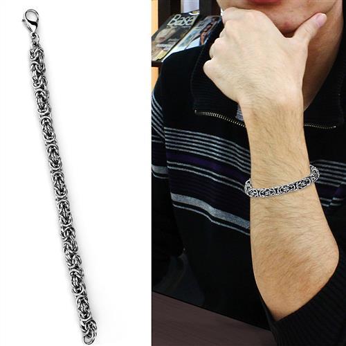 High polished (no plating) Stainless Steel Bracelet with No Stone