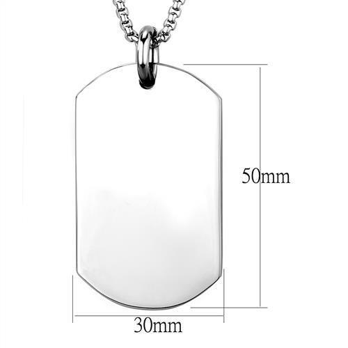 High polished (no plating) Stainless Steel Necklace with No Stone
