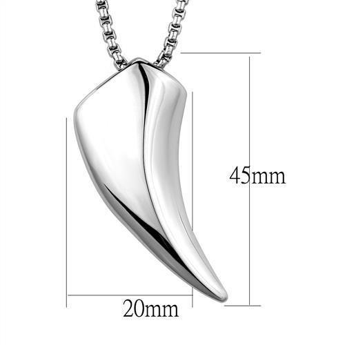 High polished (no plating) Stainless Steel Necklace with No Stone