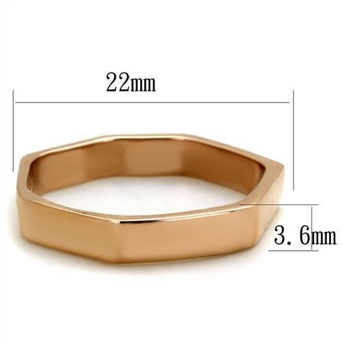 IP Rose Gold(Ion Plating) Stainless Steel Ring with Top Grade Crystal in Clear