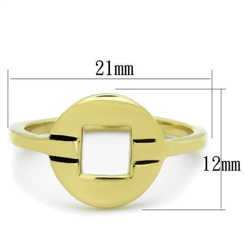 IP Gold(Ion Plating) Stainless Steel Ring with No Stone