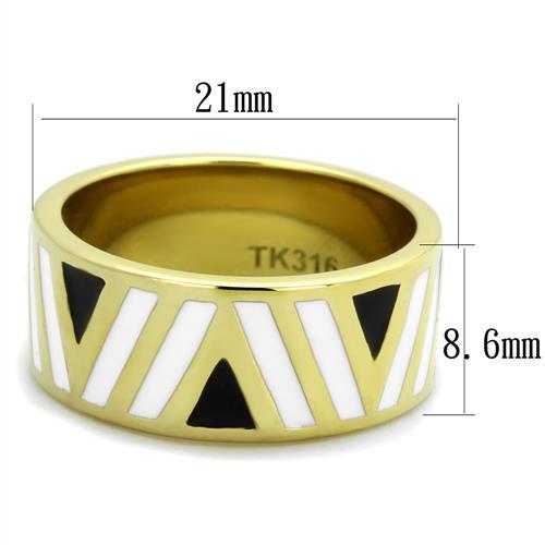 IP Gold(Ion Plating) Stainless Steel Ring with Epoxy in Multi Color