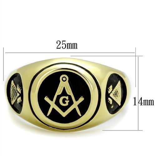 IP Gold(Ion Plating) Stainless Steel Ring with No Stone