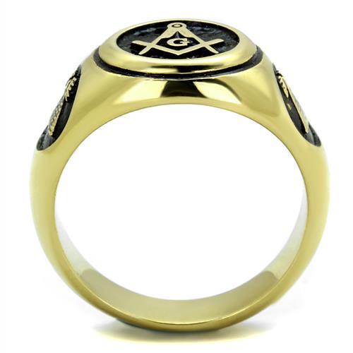 IP Gold(Ion Plating) Stainless Steel Ring with No Stone