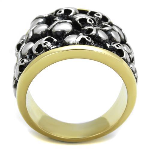 Two-Tone IP Gold (Ion Plating) Stainless Steel Ring with No Stone