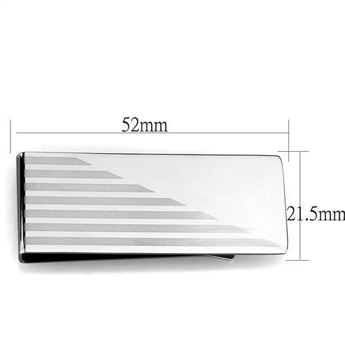 High polished (no plating) Stainless Steel Money clip with No Stone