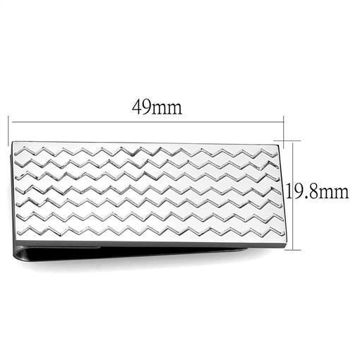 High polished (no plating) Stainless Steel Money clip with No Stone