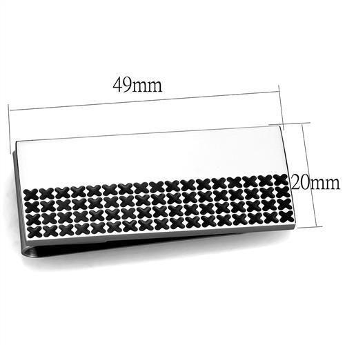 High polished (no plating) Stainless Steel Money clip with No Stone