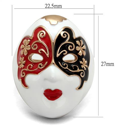 IP Rose Gold(Ion Plating) Stainless Steel Ring with Epoxy in Multi Color