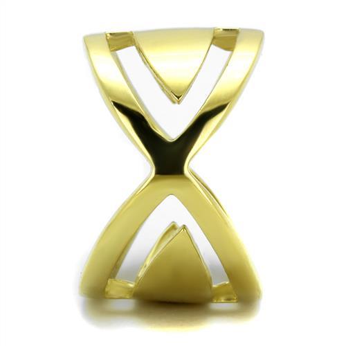 IP Gold(Ion Plating) Stainless Steel Ring with No Stone