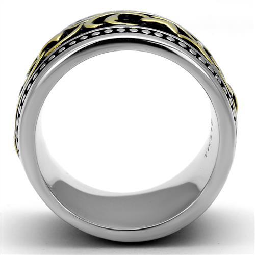 Two-Tone IP Gold (Ion Plating) Stainless Steel Ring with Epoxy in Jet