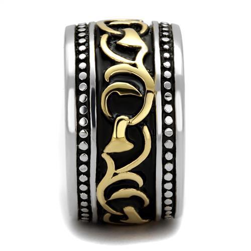 Two-Tone IP Gold (Ion Plating) Stainless Steel Ring with Epoxy in Jet