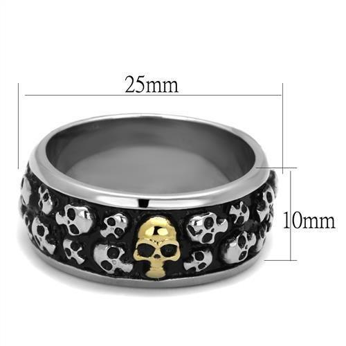 Two-Tone IP Gold (Ion Plating) Stainless Steel Ring with No Stone