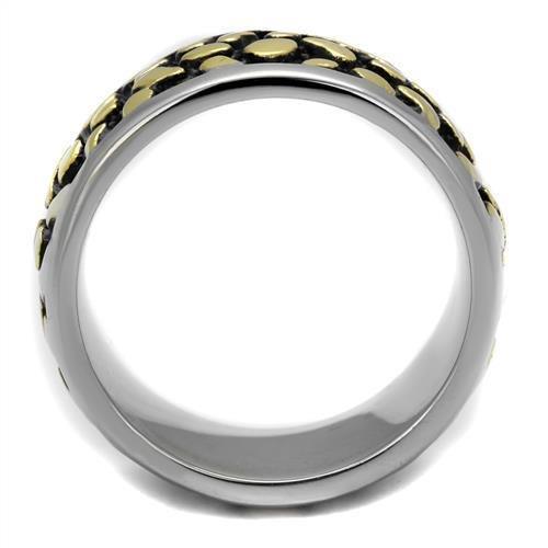 Two-Tone IP Gold (Ion Plating) Stainless Steel Ring with Epoxy in Jet