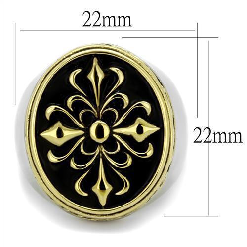 Two-Tone IP Gold (Ion Plating) Stainless Steel Ring with Epoxy in Jet