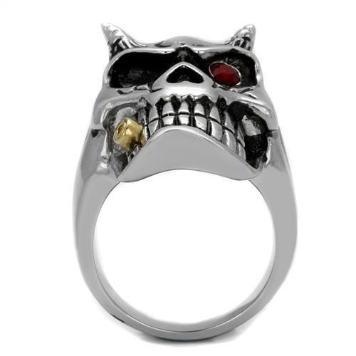 Two-Tone IP Gold (Ion Plating) Stainless Steel Ring with Top Grade Crystal in Siam