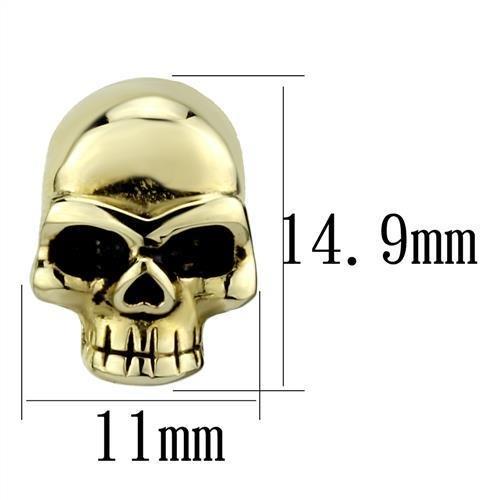 IP Gold(Ion Plating) Stainless Steel Earrings with Epoxy in Jet