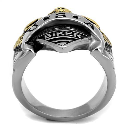 Two-Tone IP Gold (Ion Plating) Stainless Steel Ring with Epoxy in Jet