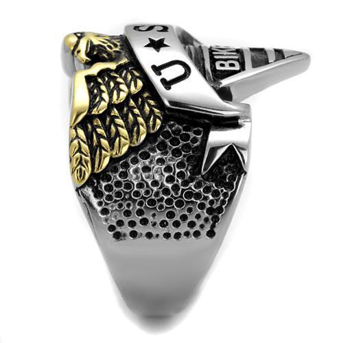 Two-Tone IP Gold (Ion Plating) Stainless Steel Ring with Epoxy in Jet