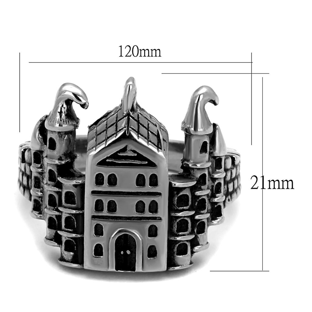 High polished (no plating) Stainless Steel Ring with Epoxy in Jet