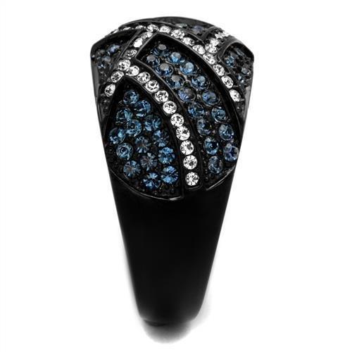 IP Black(Ion Plating) Stainless Steel Ring with Top Grade Crystal in Montana
