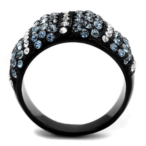 IP Black(Ion Plating) Stainless Steel Ring with Top Grade Crystal in Montana