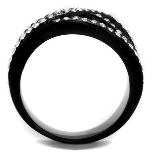 IP Black(Ion Plating) Stainless Steel Ring with Top Grade Crystal in Montana
